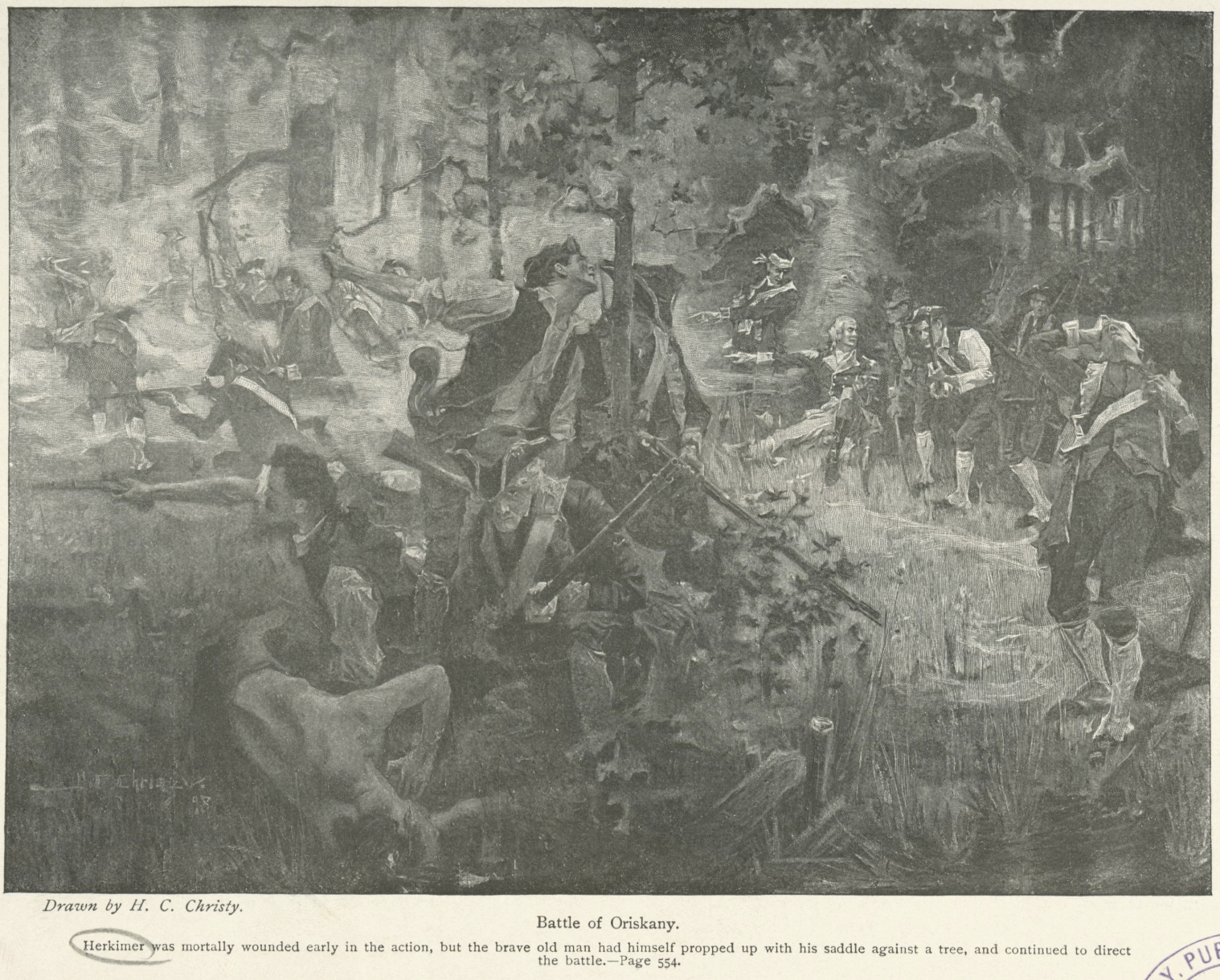 The Miriam and Ira D. Wallach Division of Art, Prints and Photographs: Print Collection, The New York Public Library. “Battle of Oriskany.” New York Public Library Digital Collections.